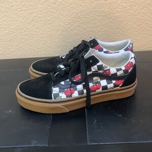 Old Skool Cherry Checkered Vans EUC